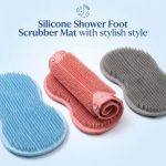 Silicone Shower Foot Scrubber Mat, Portable Wall Mounted Hands Free Back Scrubber, Exfoliating Bath Mat - Image 2