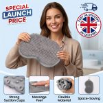 Silicone Shower Foot Scrubber Mat, Portable Wall Mounted Hands Free Back Scrubber, Exfoliating Bath Mat - Image 3