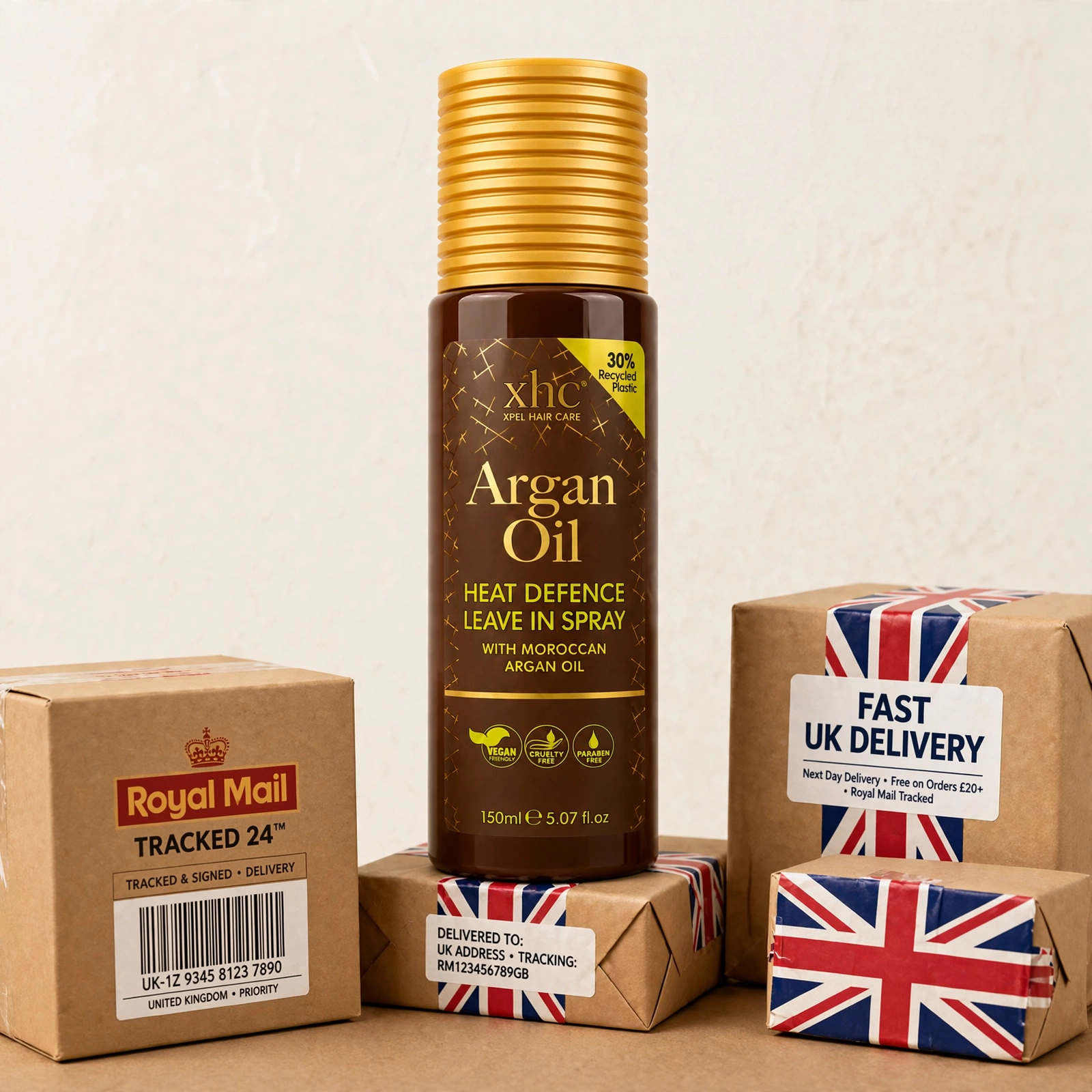 argan_oil_hero_uk_delivery XHC Argan Oil Heat Defence Spray 150ml – Smooth, Shiny & Protected Hair - Image 1