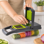 12-in-1 Multifunction Vegetable Chopper & Mandoliner Slicer with Container - Image 8