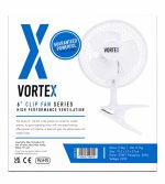 VORTEX 6 Inch Clip Fan Portable Mini Desk Fan 2 Speed Settings Silent Operation Mesh Safety Grill Premium Grip Clamp for Desk Bed Office Home White - Image 6