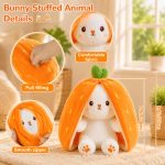 Cute Easter Bunny Plush, Carrot Stuffed Animal That Converts into a Rabbit Doll - Image 5