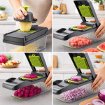 12-in-1 Multifunction Vegetable Chopper & Mandoliner Slicer with Container - Image 7