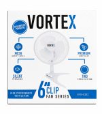 VORTEX 6 Inch Clip Fan Portable Mini Desk Fan 2 Speed Settings Silent Operation Mesh Safety Grill Premium Grip Clamp for Desk Bed Office Home White - Image 7
