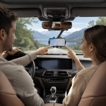 Universal Car Rear View Mirror Phone Holder – 360° Adjustable Smartphone Mount - Image 4