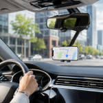 Universal Car Rear View Mirror Phone Holder – 360° Adjustable Smartphone Mount - Image 7