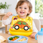 EVA Material Bib with Pocket Soft and Cute Design Bibs for Babies - Image 3