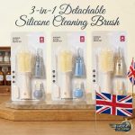3-in-1 Detachable Silicone Cleaning Brush Multifunctional Cleaner for Baby Bottles, Nipples and Water Cups
