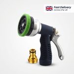 9-Pattern aluminum pistol nozzle with brass hose connector